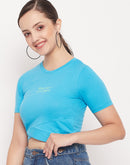 Madame Turquoise Wrap Hem  Crop Top