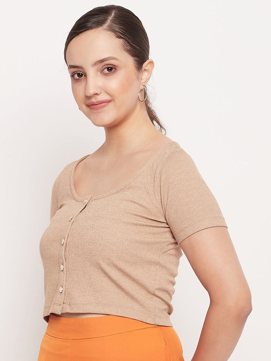 Madame Scoop Neckline Cotton Crop Top