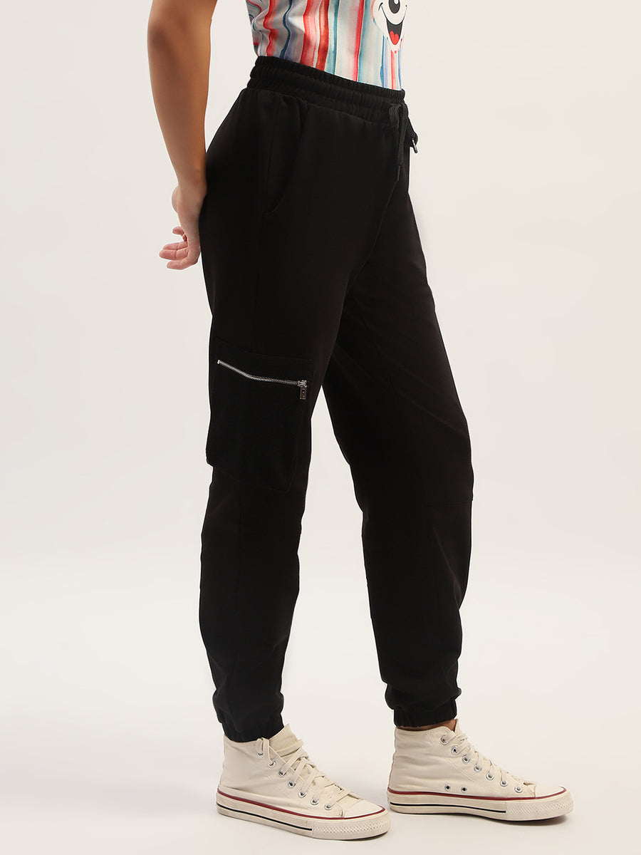 mSECRET Solid Black Cargo Pants