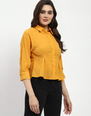 Madame Cinched Waist Mustard Shirt