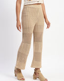 Madame Cotton Crochet Brown Wide Legged Trousers