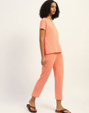 mSECRET Printed Orange Nightsuit Set