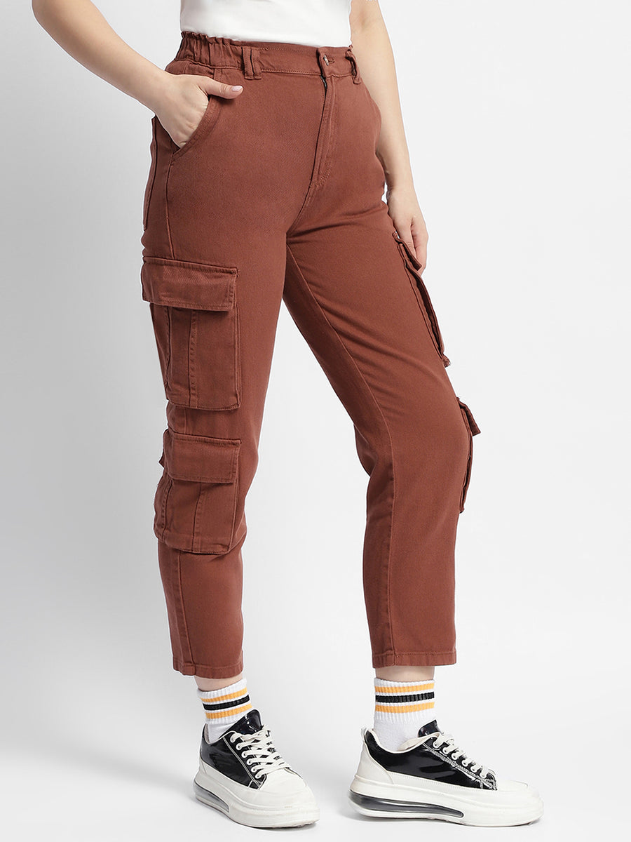 Madame Mid Rise Tapered Fit Rust Cargo