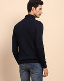 Camla Barcelona Cable Knit Turtleneck Navy Sweater