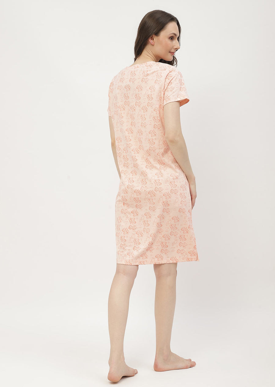 mSECRET Disney Printed Peach Night Dress