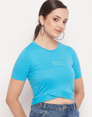 Madame Turquoise Wrap Hem  Crop Top