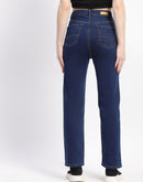 Madame Straight-Fit Dark Blue Cotton Jeans