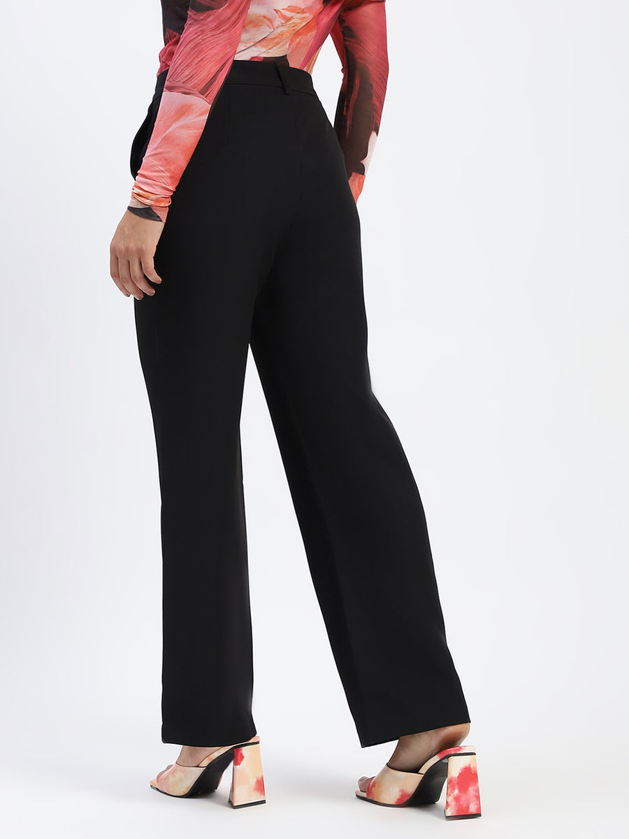 Madame Black Straight Fit Trousers