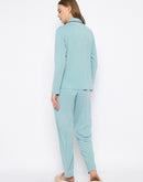 mSECRET Open Front Contrast Bonning Mint Green Night Suit