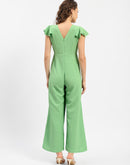 Madame Surplice Neck Apple Green Jumpsuit