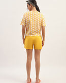 mSECRET Printed Cotton Mustard Top with Shorts