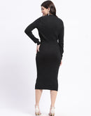 Madame Black Round Neck Dress and Shrug Ensemble