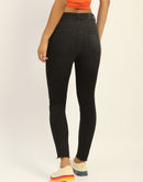 Madame Skinny Fit Raw Hem Cotton Black Denim