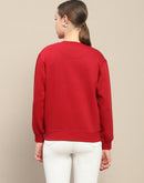 Madame Fleece Patched Maroon Sweatshirt