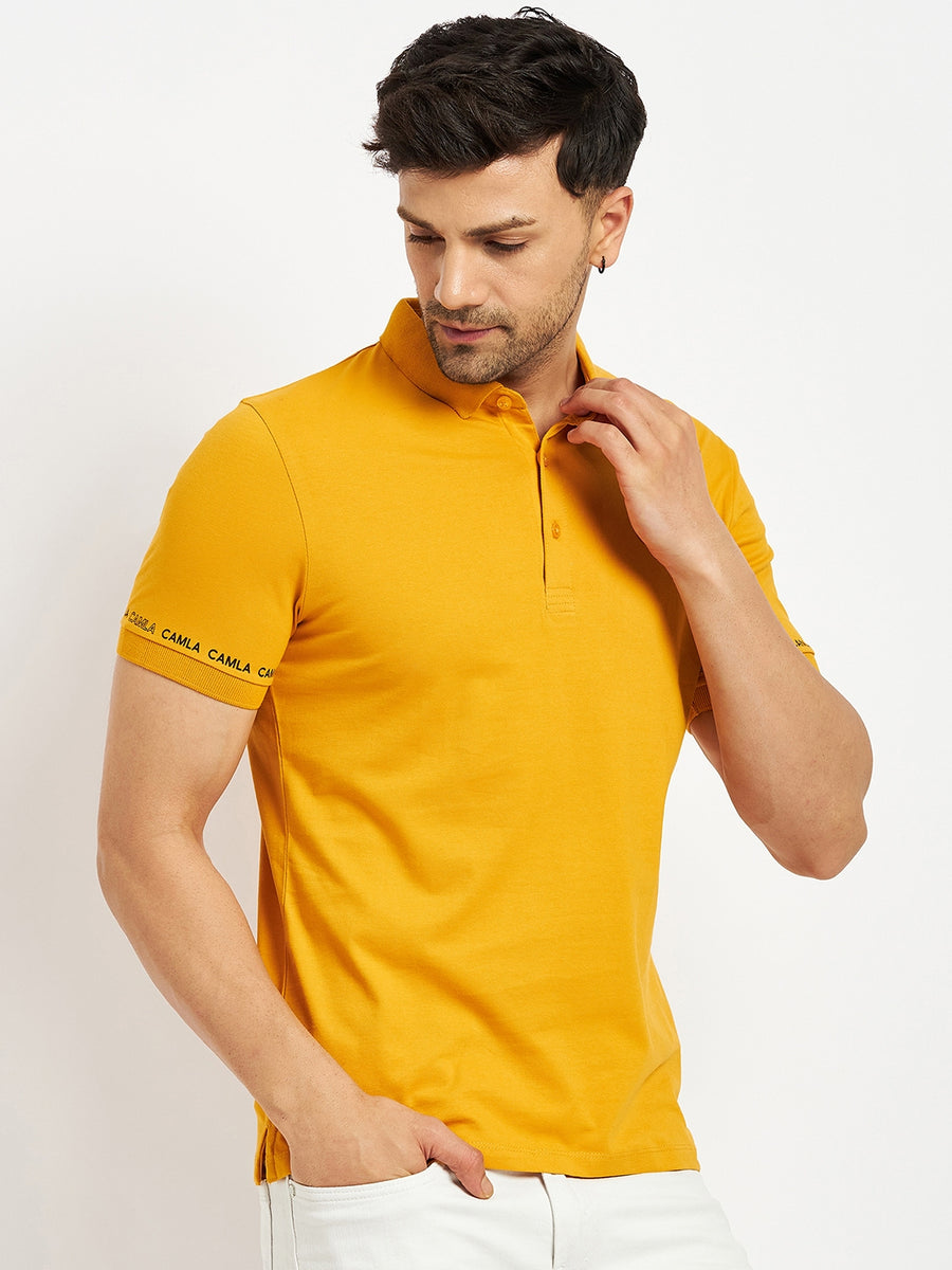 Camla Mustard T- Shirt For Men