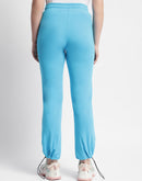 mSECRET Solid Blue Mid Rise Track pants