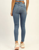 Madame Skinny Fit Raw Hem Cotton Light Blue Denim