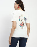 Madame Bridgerton Embossed Graphics White Cotton T-Shirt