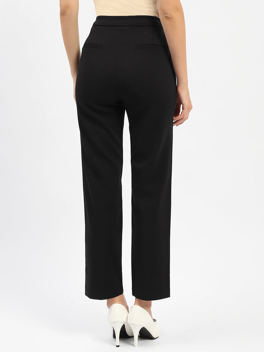 Madame Tapered Fit Black Trousers