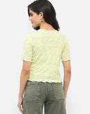 Madame Lettuce Hem Lime Green Crinkled Top