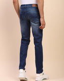 Camla Barcelona Ripped Mid Rise Whiskered Denim Blue Denim