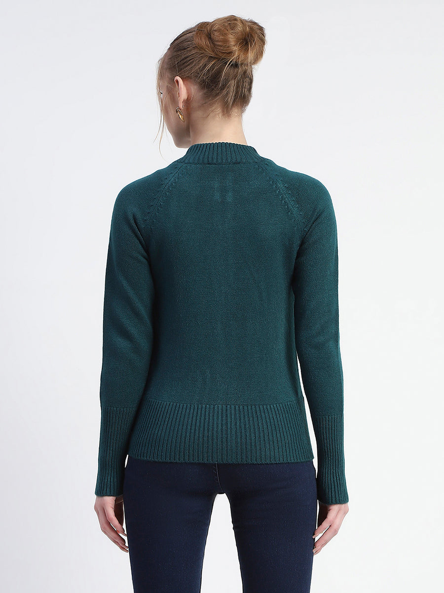 Madame Green Full-Zip Knit Sweater