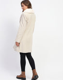 Madame Fur Collared Off White Long Coat