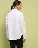 Madame Placement Printed White Cotton Shirt