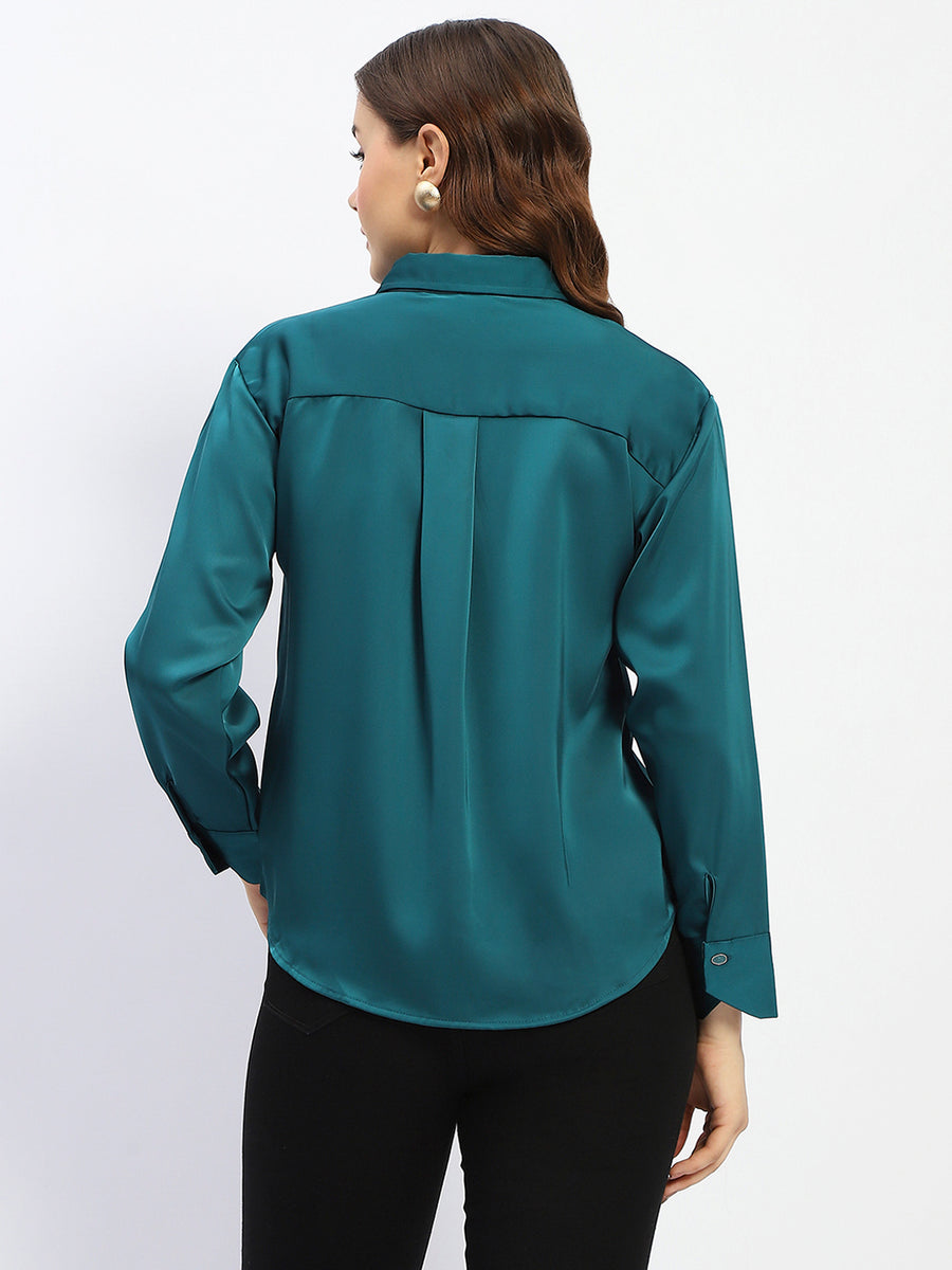 Madame Teal Button Down Shirt