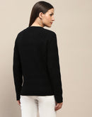 Madame Cable Knit Buttoned Black Cardigan