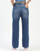 Madame Blue Straight Leg Cotton Denim Jeans