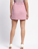 Madame Side Slit Solid Mauve Mini Skirt