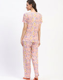 mSECRET Floral Print Peach Night Suit