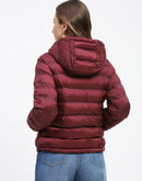 Madame Quilted Cotton Maroon Puffer Jacket