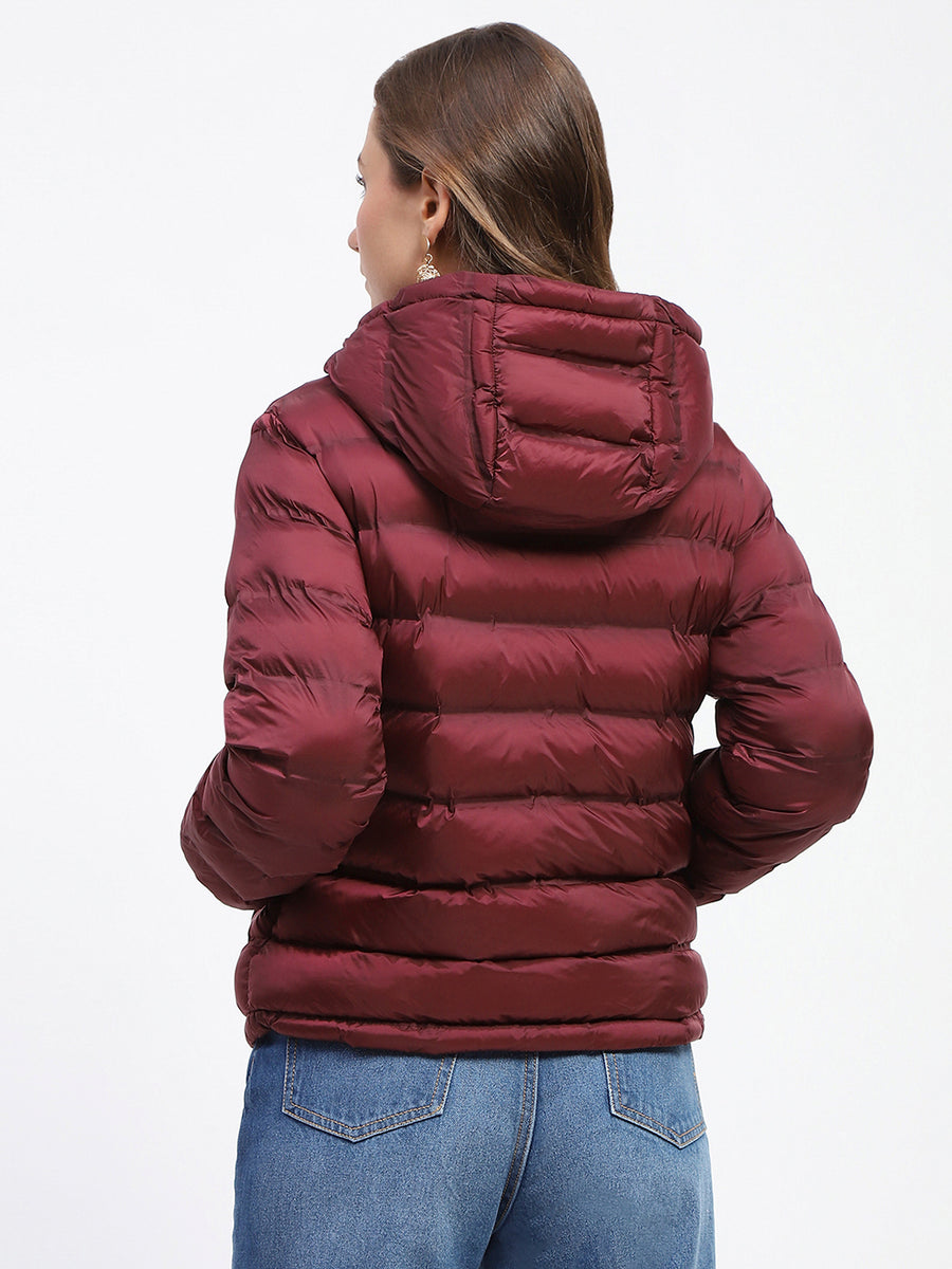 Madame Quilted Cotton Maroon Puffer Jacket