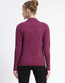 Madame Purple Full-Zip Knit Sweater