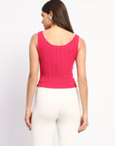 Madame Hot Pink Sleeveless Knit Top