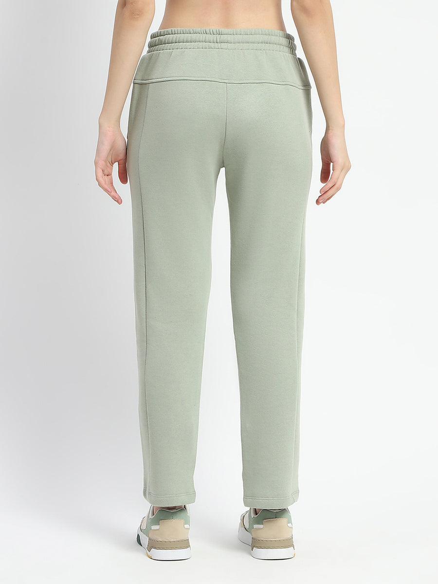 Madame Graphic Detailed Mint Cotton Blend Track Bottoms