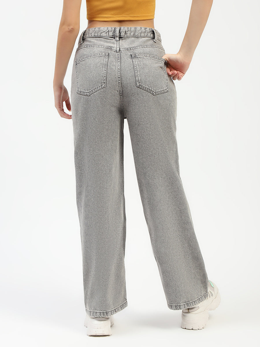 Madame Grey Wide-Leg Jeans