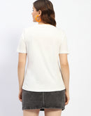 Madame White Graphic Print Cotton T-Shirt