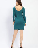 Madame Shoulder Cutout Green Mini Bodycon Dress