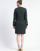 Madame Bottle Green Chequered Top and Skirt Co-ord Set