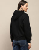 Madame Cotton Blend Black Zipped Sweatshirt