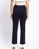 Madame Navy Wide-Leg Formal Trousers