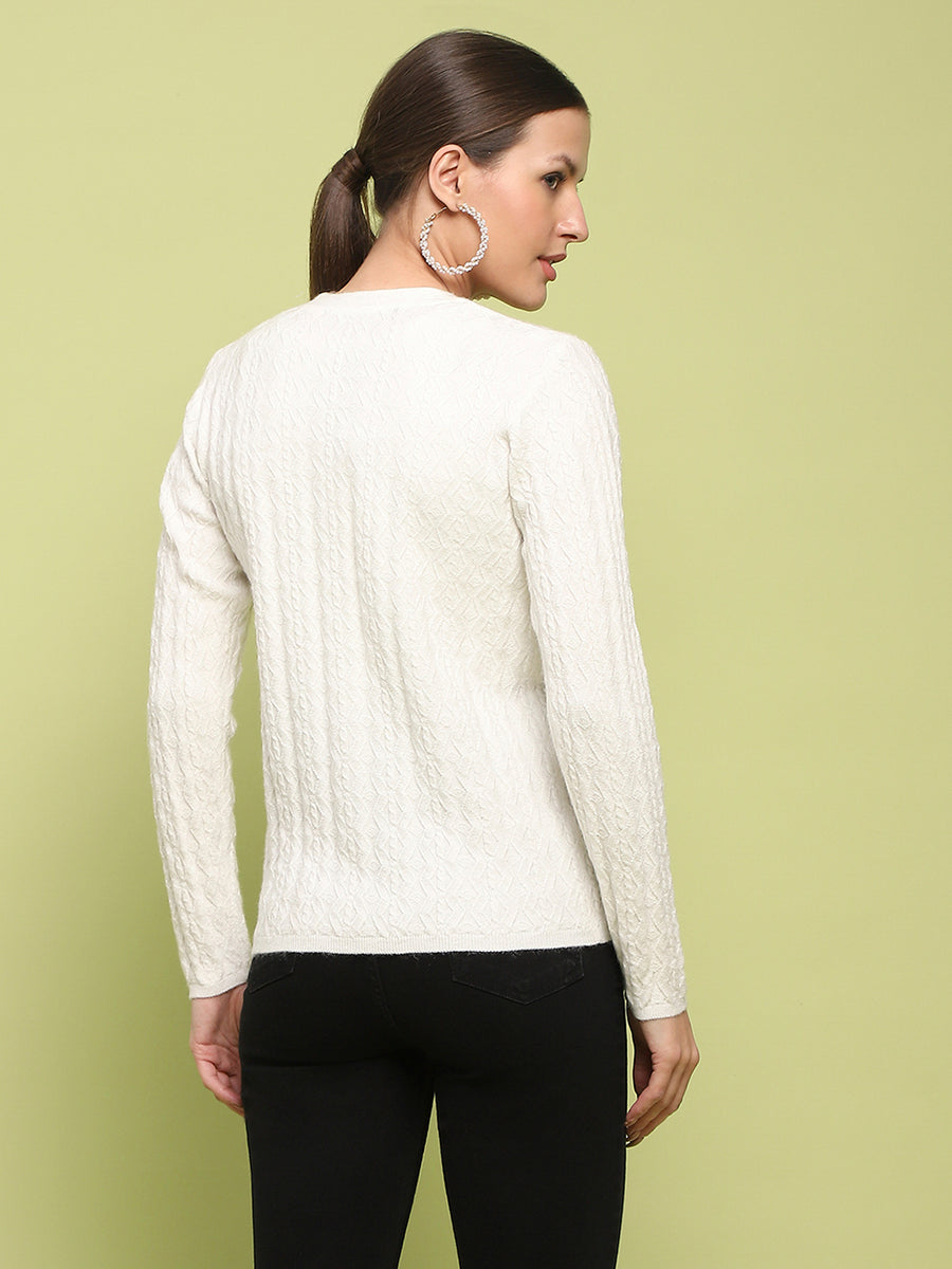 Madame Cable Knit Off White Cardigan