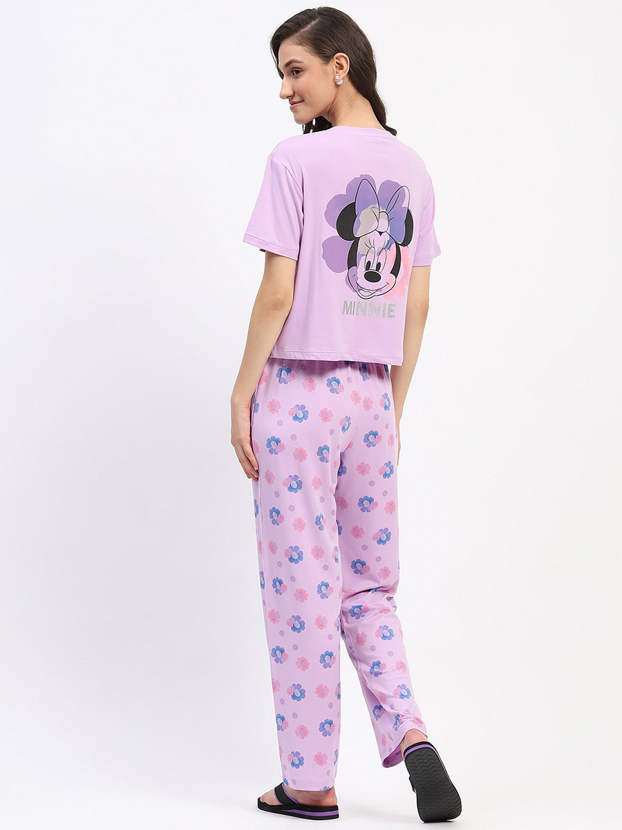 mSECRET Disney Typography Mauve Nightsuit Set