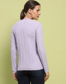 Madame Printed Cable Knit Mauve Cardigan