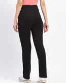 mSECRET Elasticated Waistband Pleated Straight Fit Black Track Bottoms