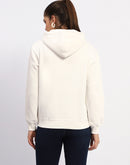 Madame White Graphic Printed Hoodie Sweatshirt