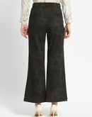 Madame Jacquard Straight Fit Green Trousers